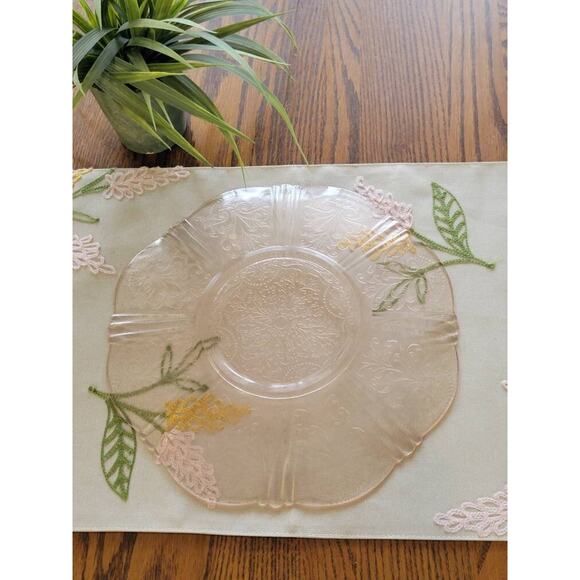 Vintage American Sweetheart Platter Pink Depression Glass, Salver Plate, 11-1/2" - Picture 4 of 5